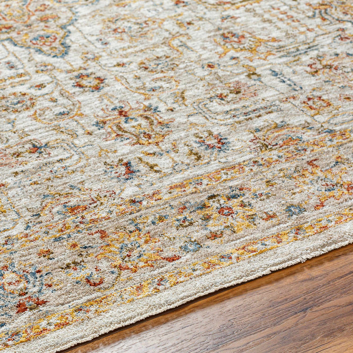 Canan Mustard And Beige Traditional Medallion Design Rug