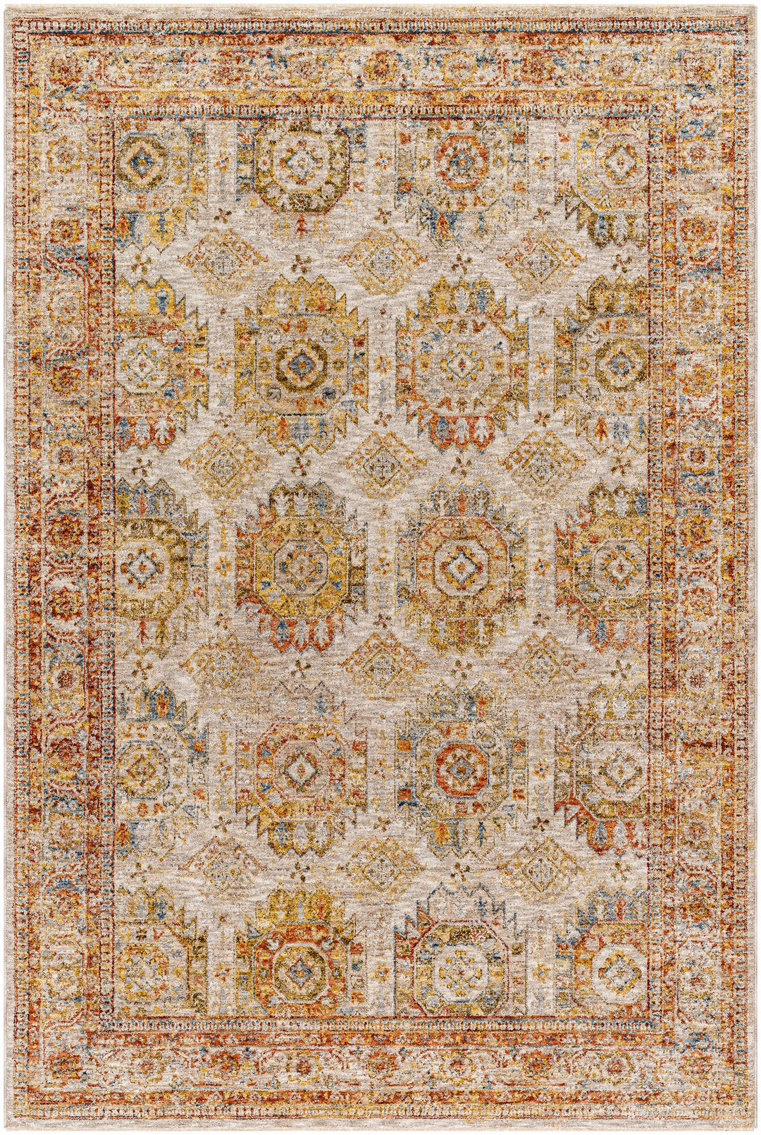Crescentia Traditional Style Mustard And Rust Area Rug