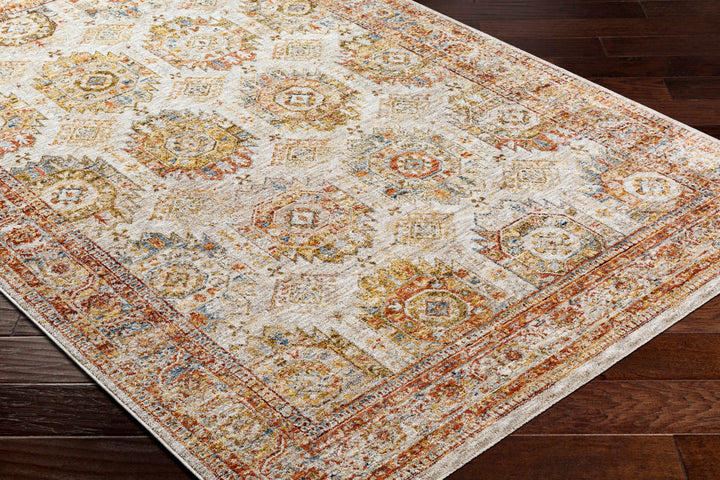 Crescentia Traditional Style Mustard And Rust Area Rug