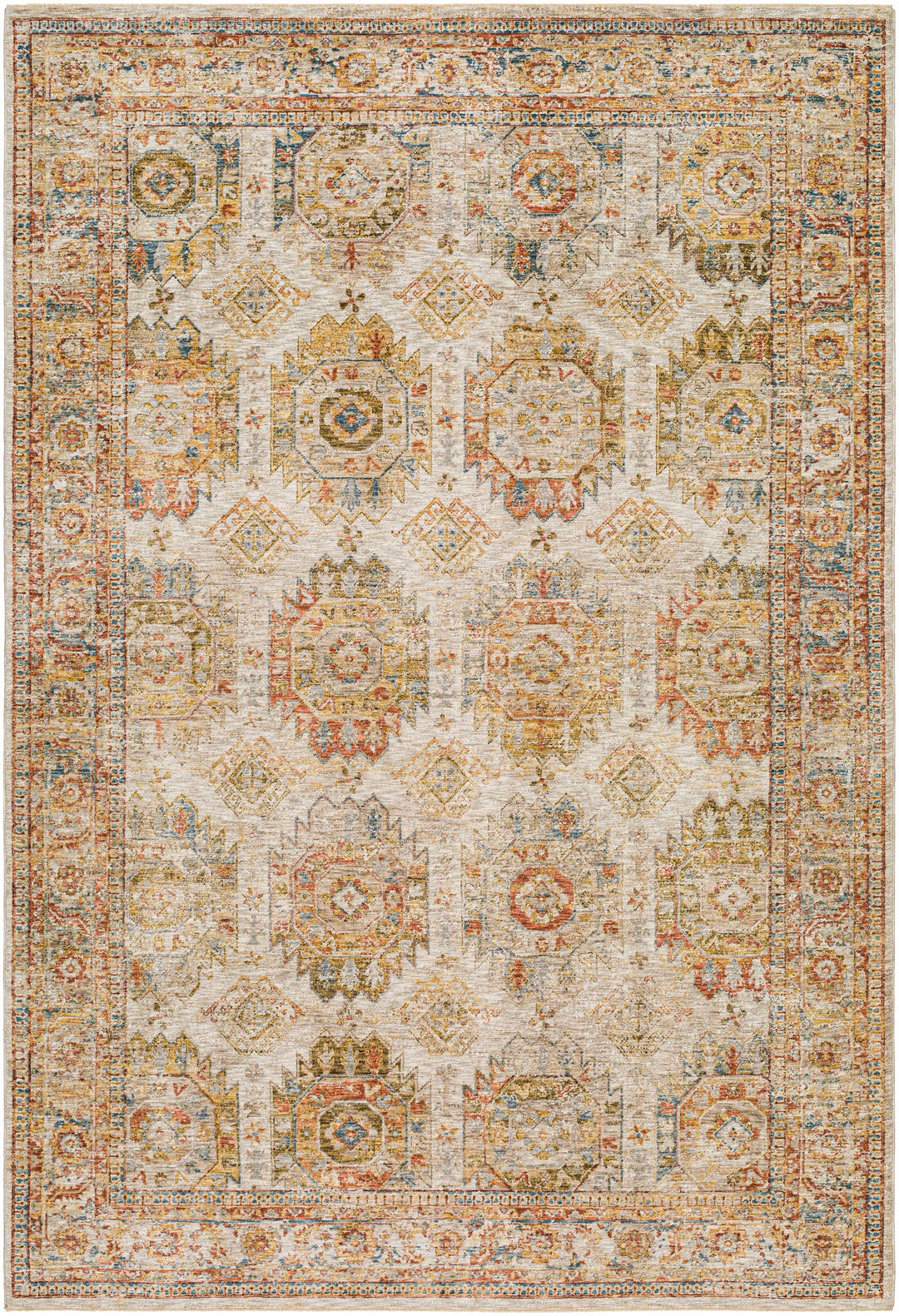 Crescentia Traditional Style Mustard And Rust Area Rug