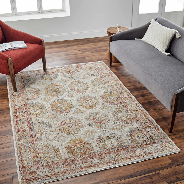 Crescentia Traditional Style Mustard And Rust Area Rug