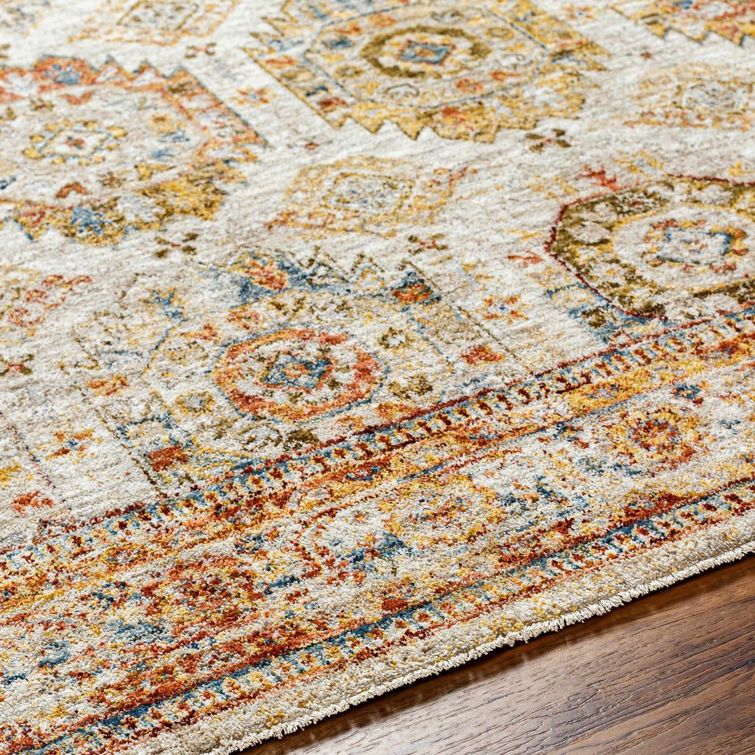 Crescentia Traditional Style Mustard And Rust Area Rug