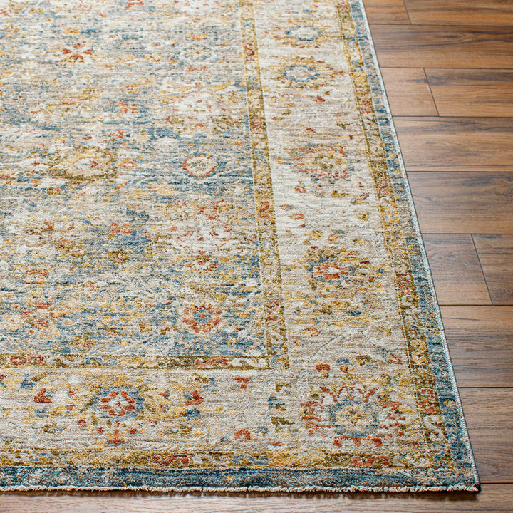Duong Traditional Style Beige & Blue Area Rug