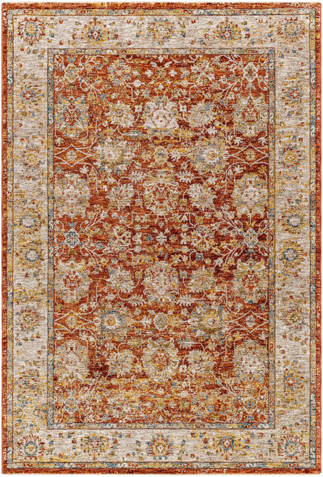Duong Traditional Style Beige And Rust Area Rug