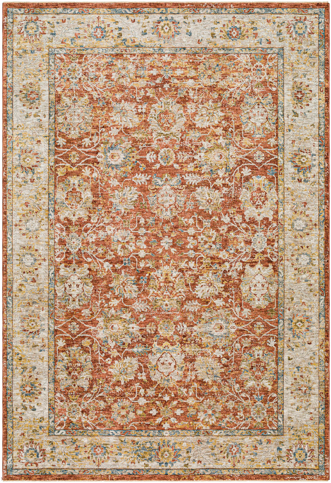 Duong Traditional Style Beige And Rust Area Rug