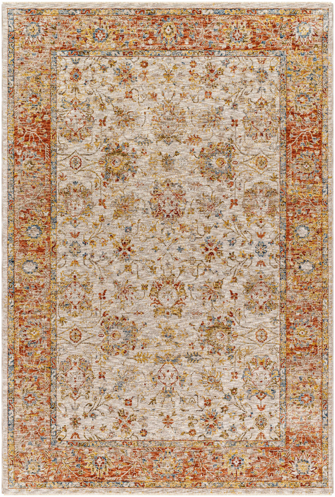 Duong Traditional Style Beige & Rust Rug