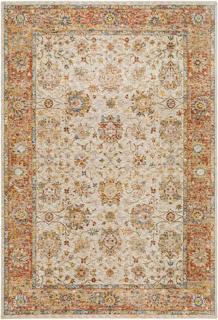 Duong Traditional Style Beige & Rust Rug