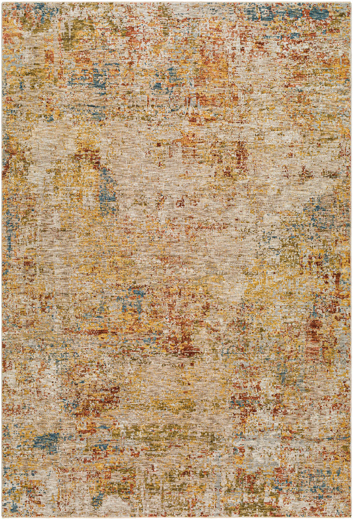 Eula Modern Abstract Design Beige And Rust Area Rug