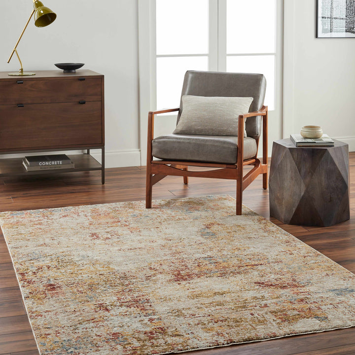Eula Modern Abstract Design Beige And Rust Area Rug