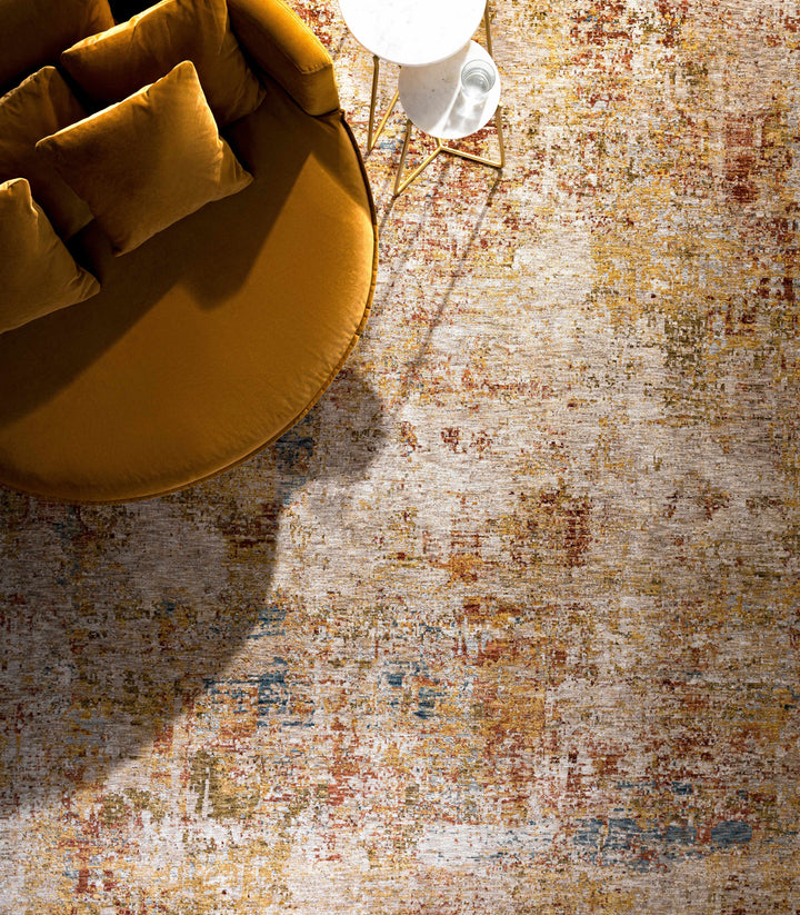 Eula Modern Abstract Design Beige And Rust Area Rug