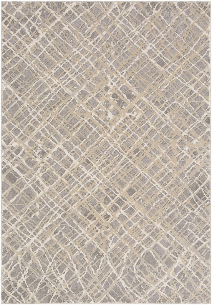 Smock Modern Abstract Design Beige And Gray Area Rug - The Rug Decor