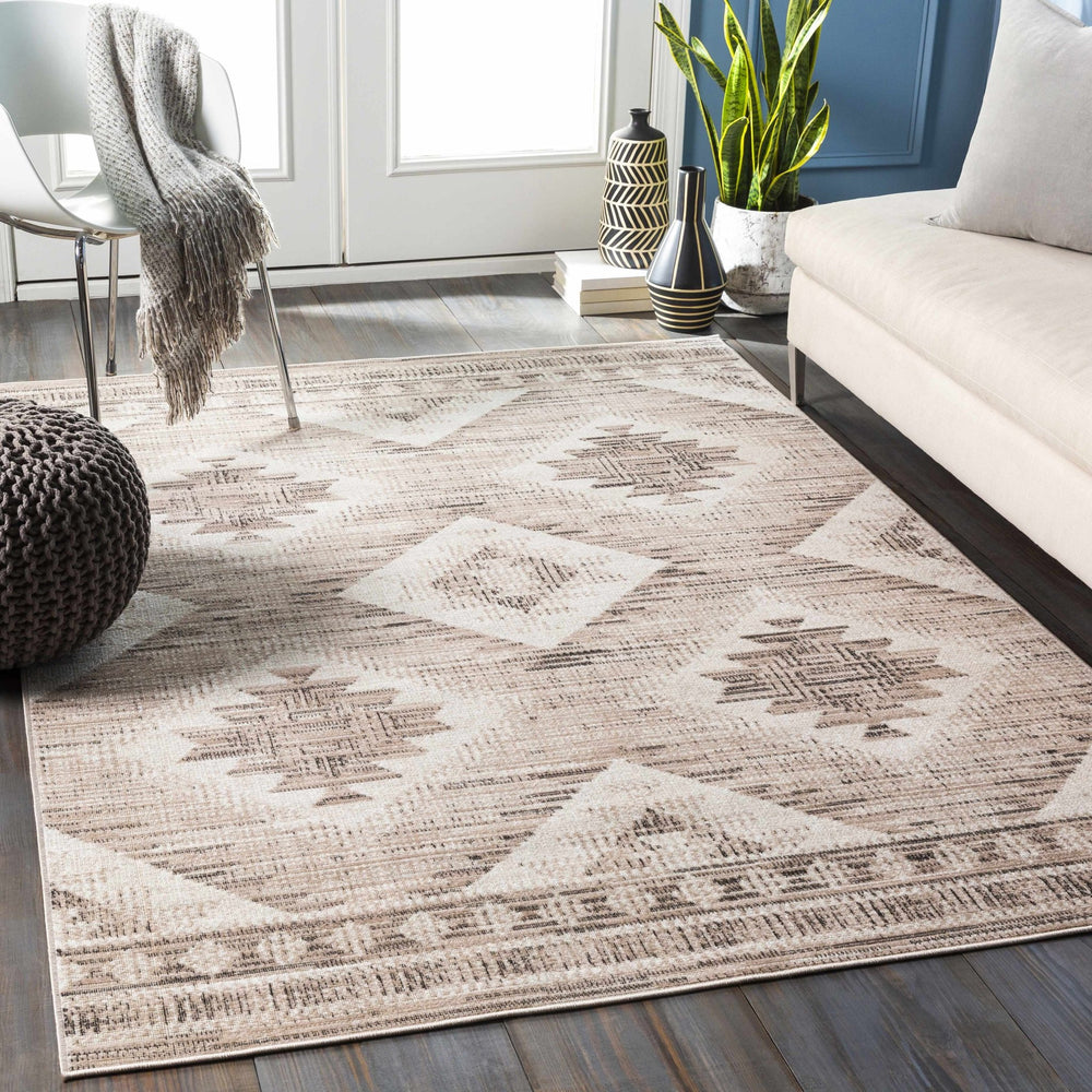 Smoketown Beige Modern Geometrical Design Area Rug - The Rug Decor
