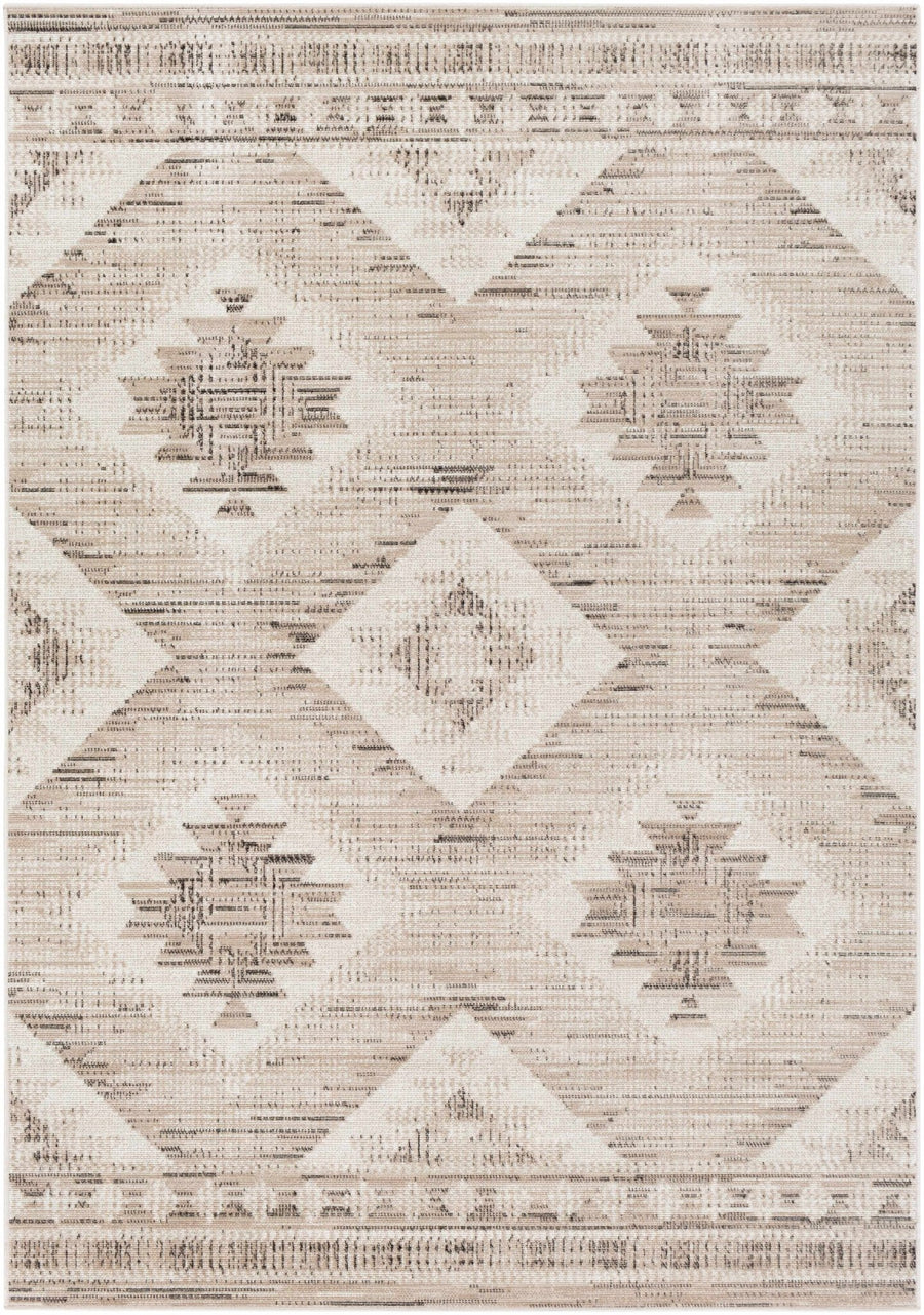 Smoketown Beige Modern Geometrical Design Area Rug - The Rug Decor