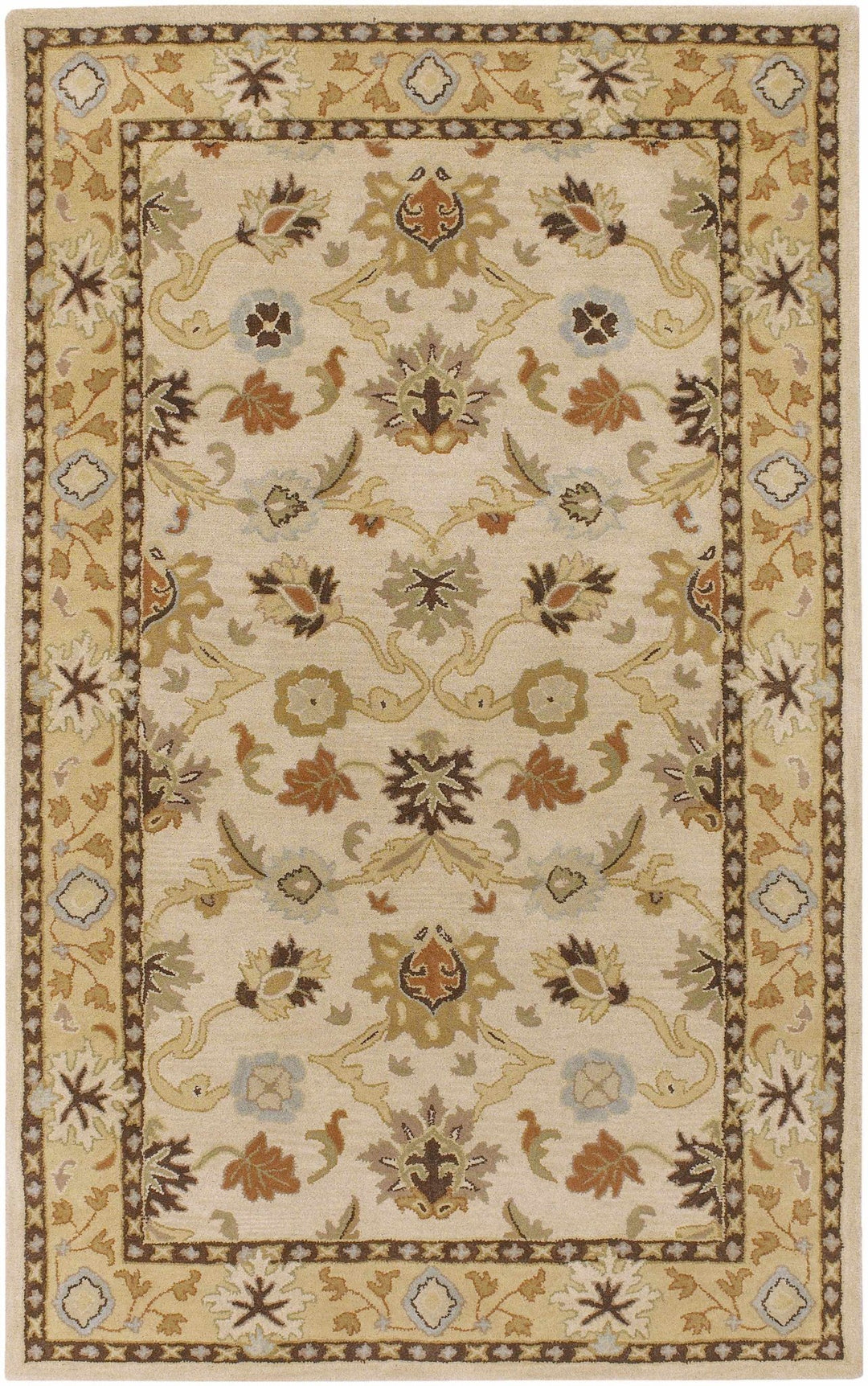 Smoot Traditional Oushak Beige And Brown Area Rug - The Rug Decor