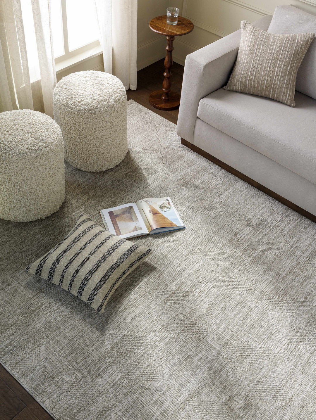 Dekan Contemporary Geometrical Design Beige Rug
