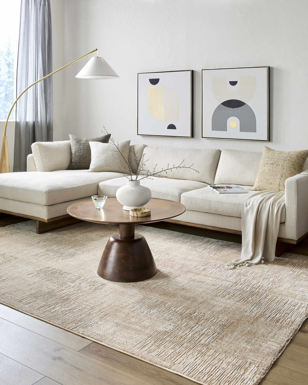Goren Tan Contemporary Style Area Rug