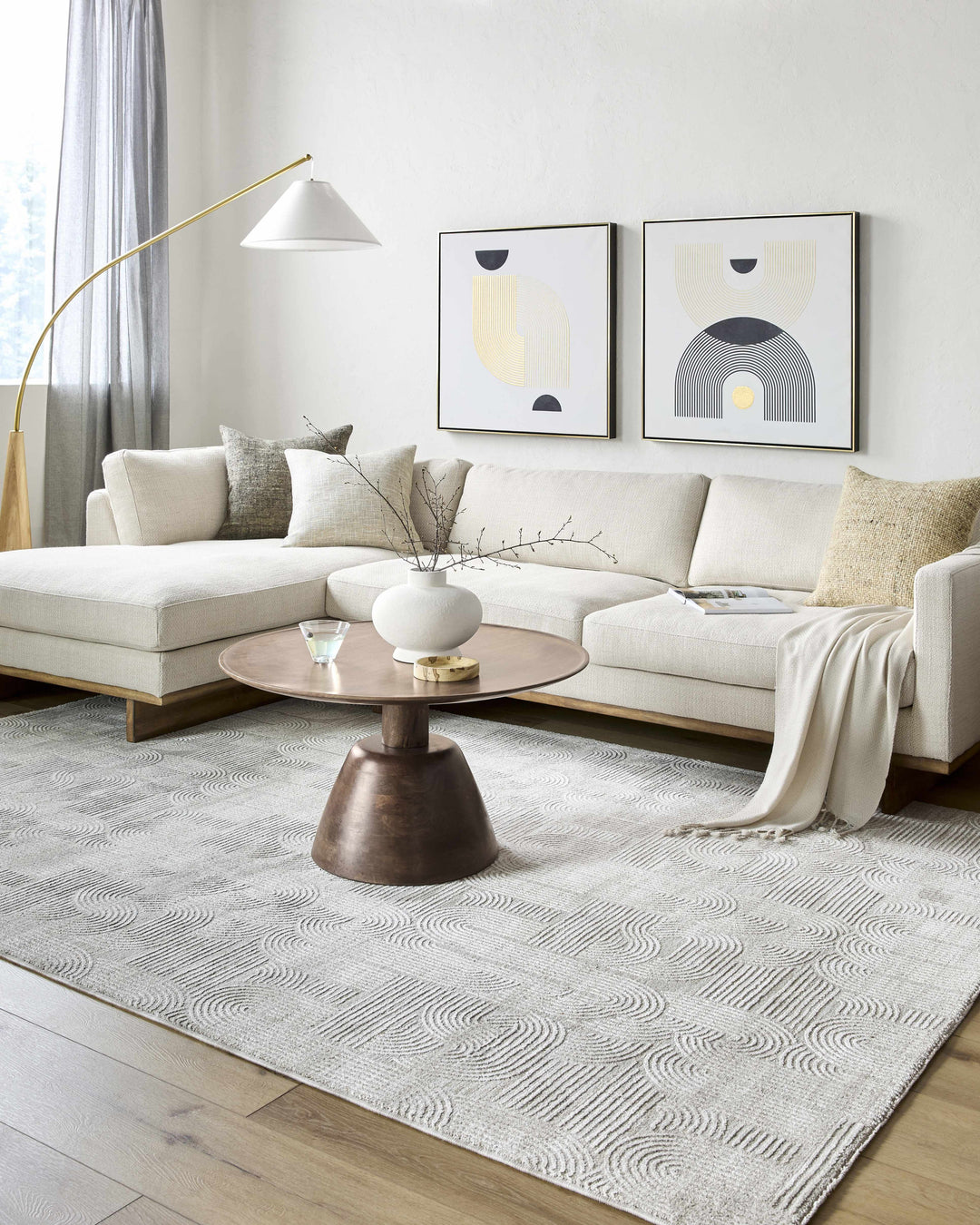 Harva Modern Style Gray Area Rug