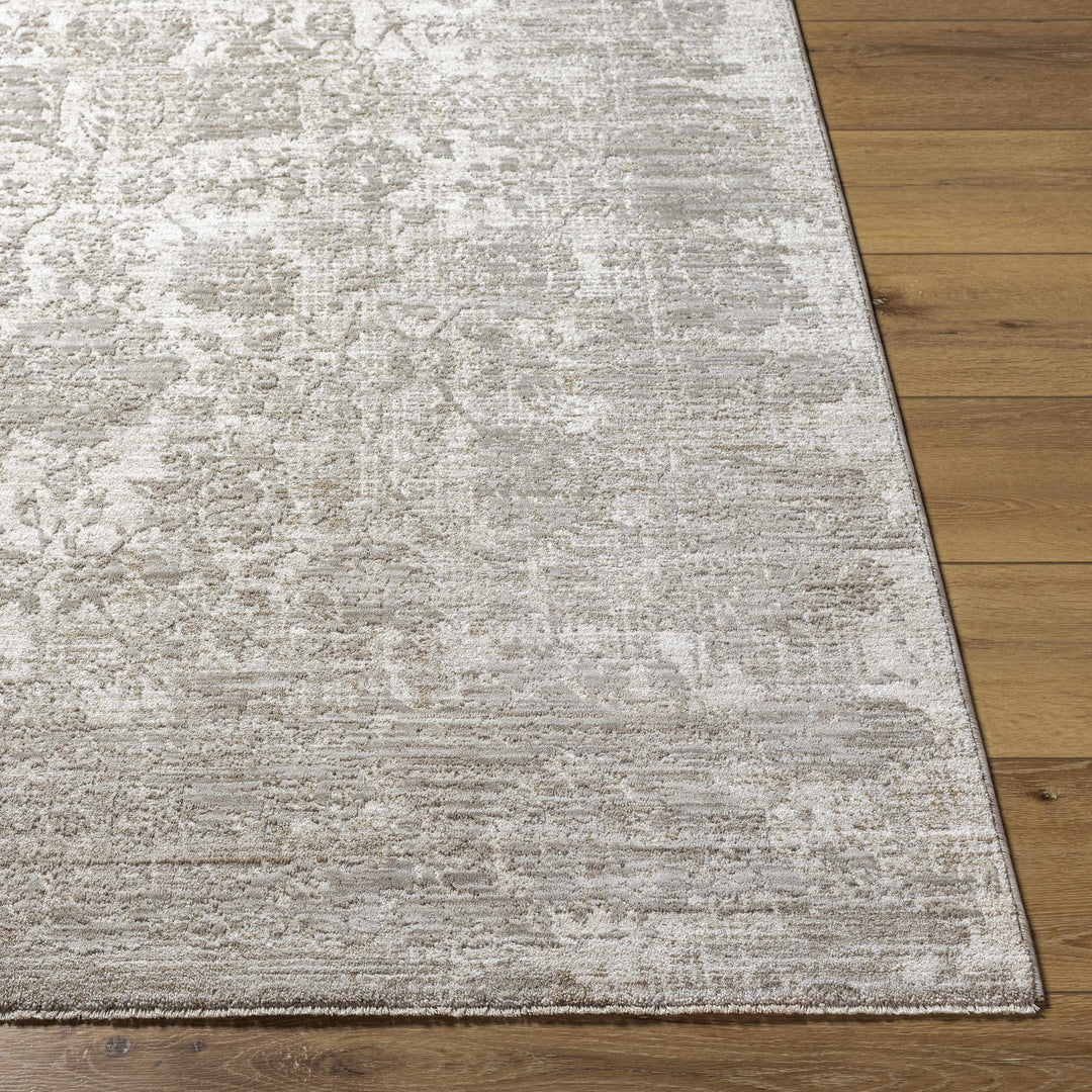 Transitional Style Gray Machine Woven Rug