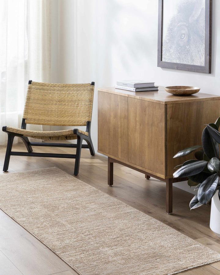 Kahua Tan Modern Solid Design Area Rug