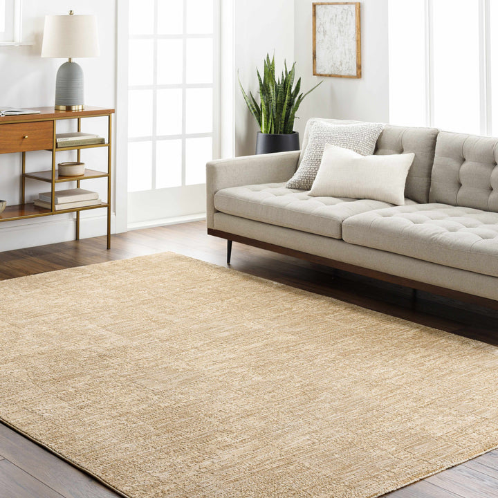 Kahua Tan Modern Solid Design Area Rug