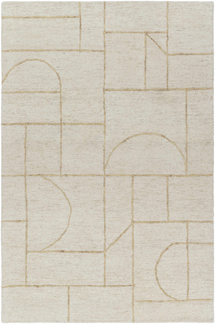 Sanaz Modern Geometrical Beige Area Rug