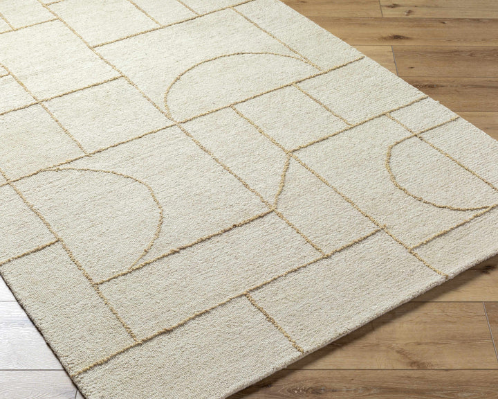 Sanaz Modern Geometrical Beige Area Rug