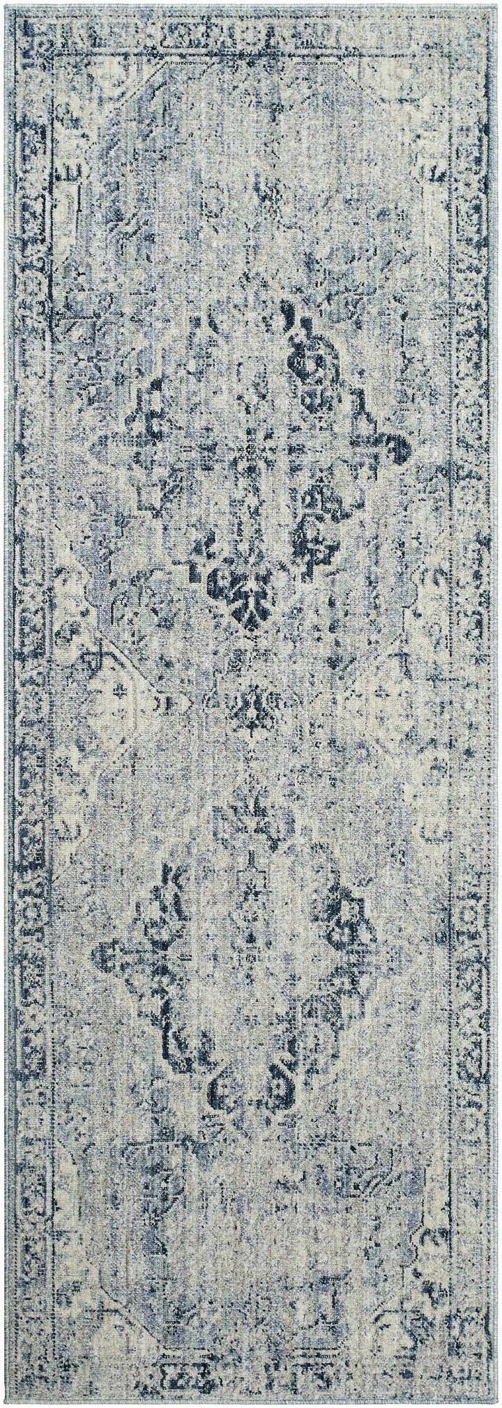 Jemma Traditional Medallion Design Blue And Gray Area Rug