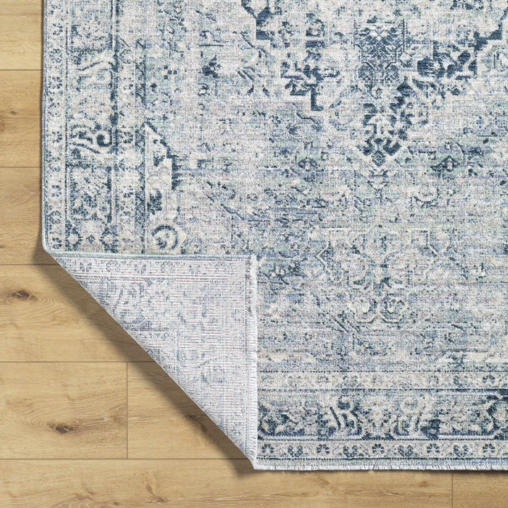Jemma Traditional Medallion Design Blue And Gray Area Rug