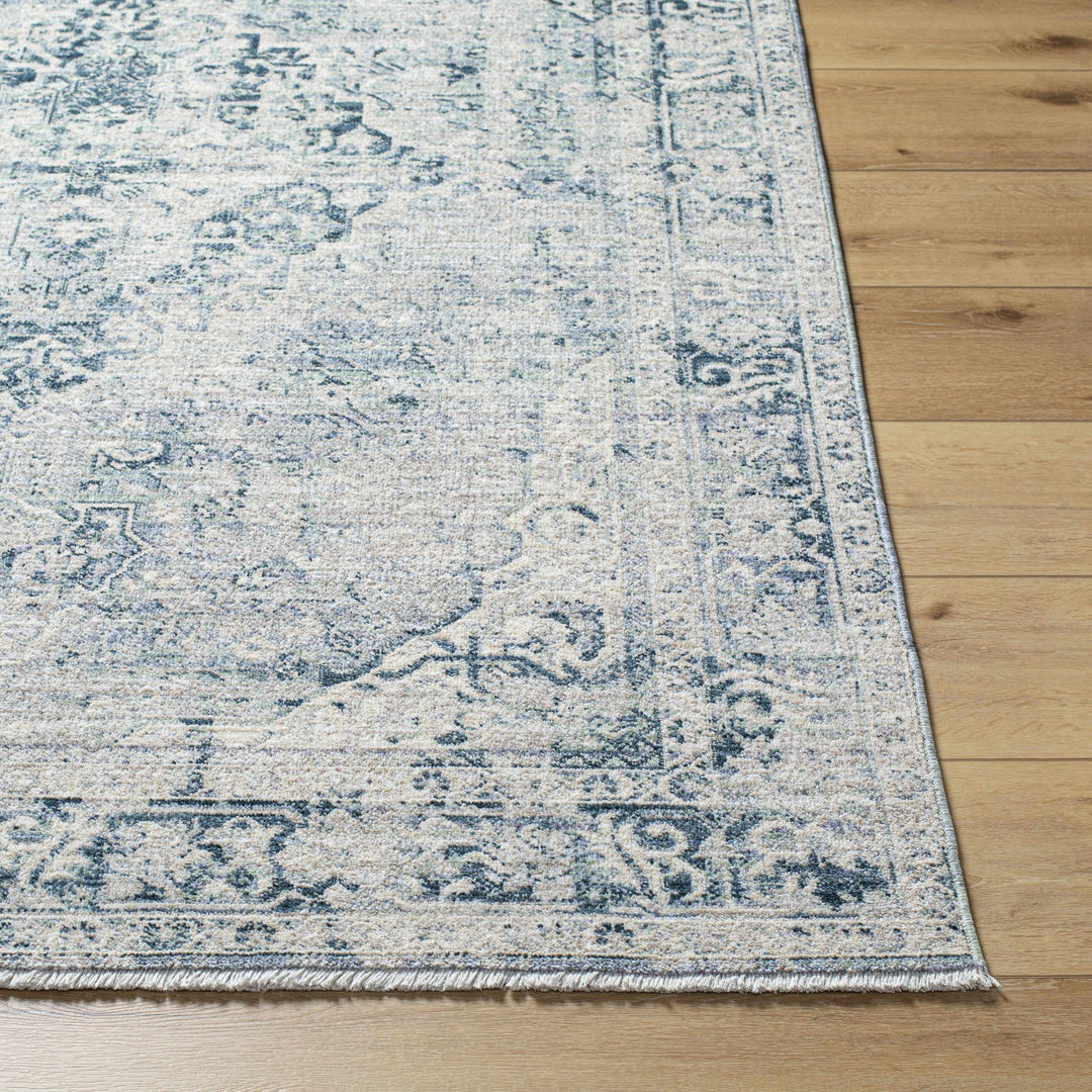 Jemma Traditional Medallion Design Blue And Gray Area Rug
