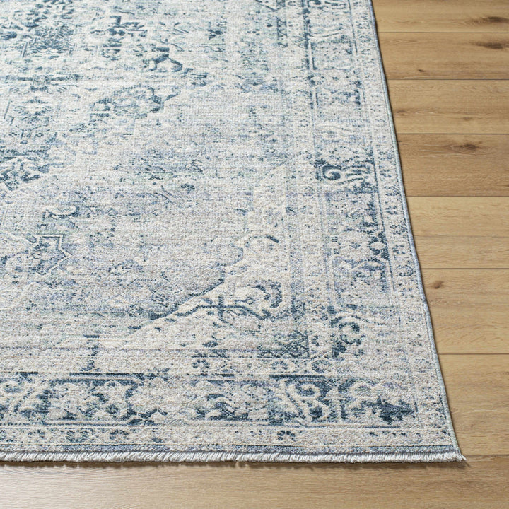 Jemma Traditional Medallion Design Blue And Gray Area Rug