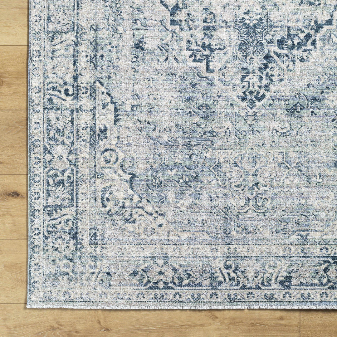 Jemma Traditional Medallion Design Blue And Gray Area Rug