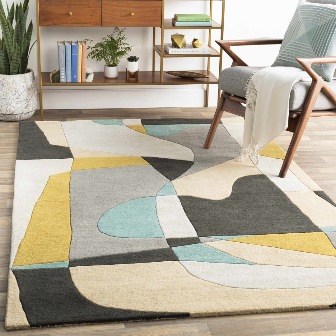 Sneedville Modern Design Beige And Black Hand Tufted Wool Rug - The Rug Decor