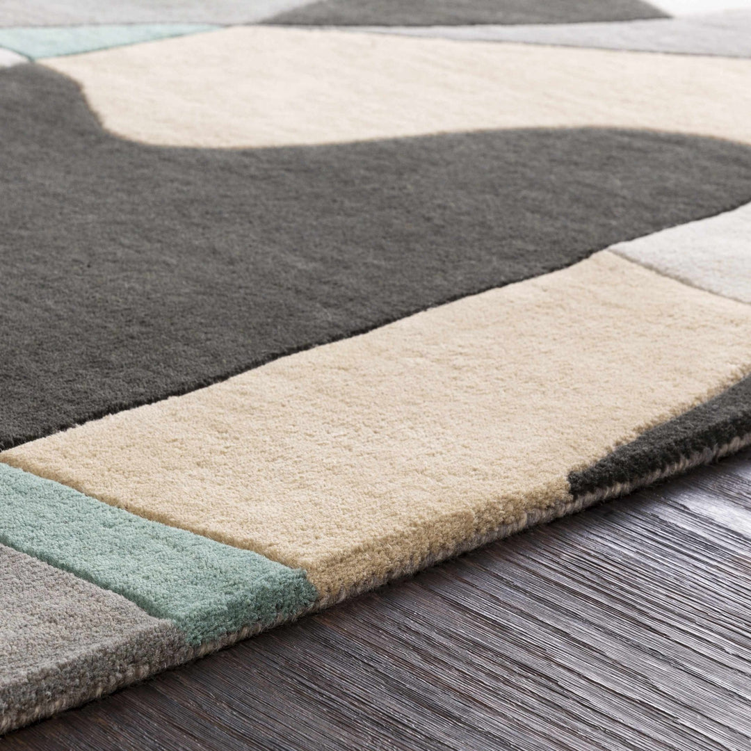 Sneedville Modern Design Beige And Black Hand Tufted Wool Rug - The Rug Decor
