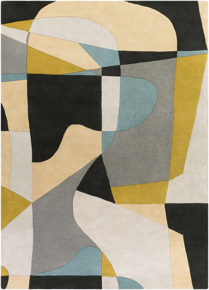 Sneedville Modern Design Beige And Black Hand Tufted Wool Rug - The Rug Decor