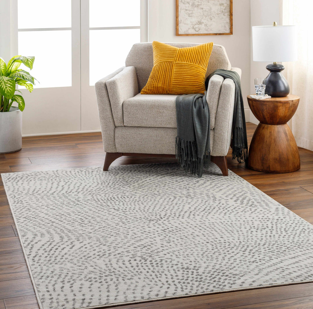 Sina Contemporary Style Beige And Gray Area Rug