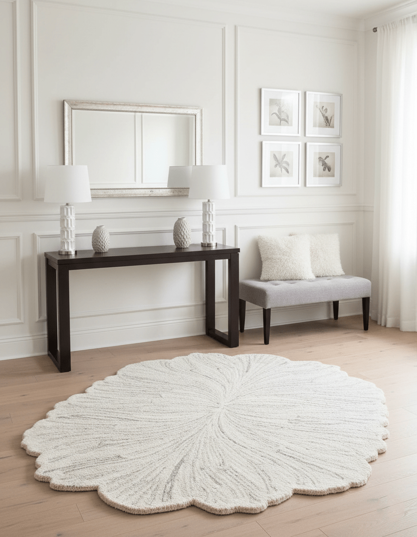 Snow Bloom Beige Hand Tufted 5x7 Wool Area Rug - The Rug Decor