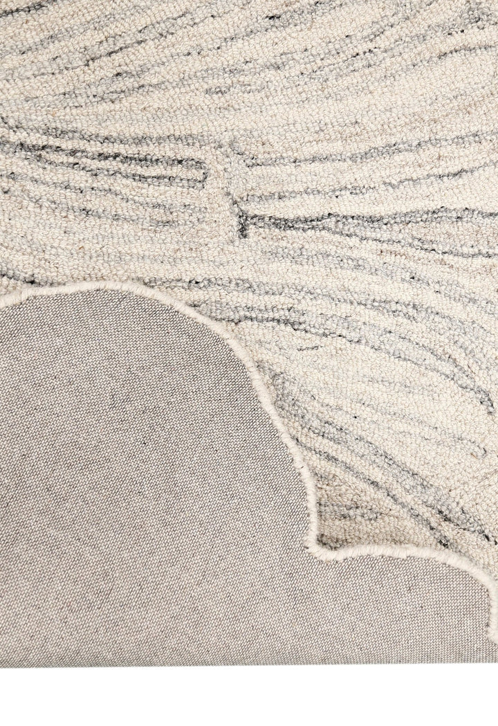 Snow Bloom Beige Hand Tufted 5x7 Wool Area Rug - The Rug Decor