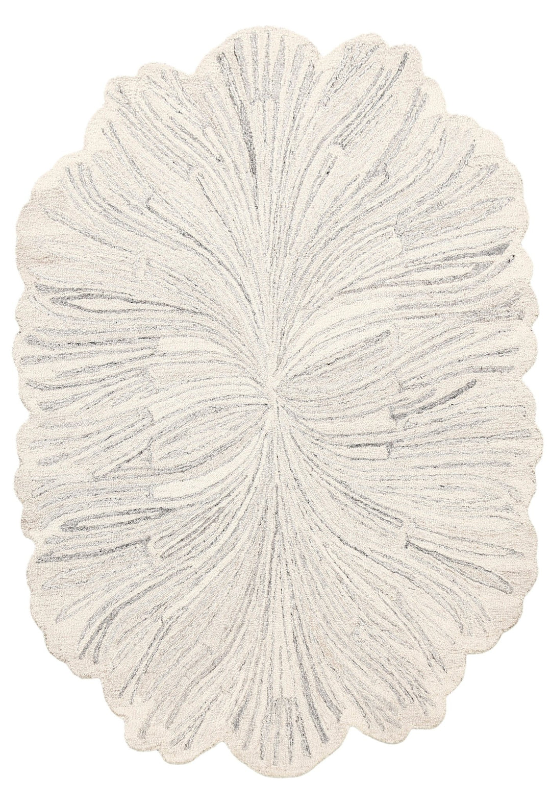 Snow Bloom Beige Hand Tufted 5x7 Wool Area Rug - The Rug Decor