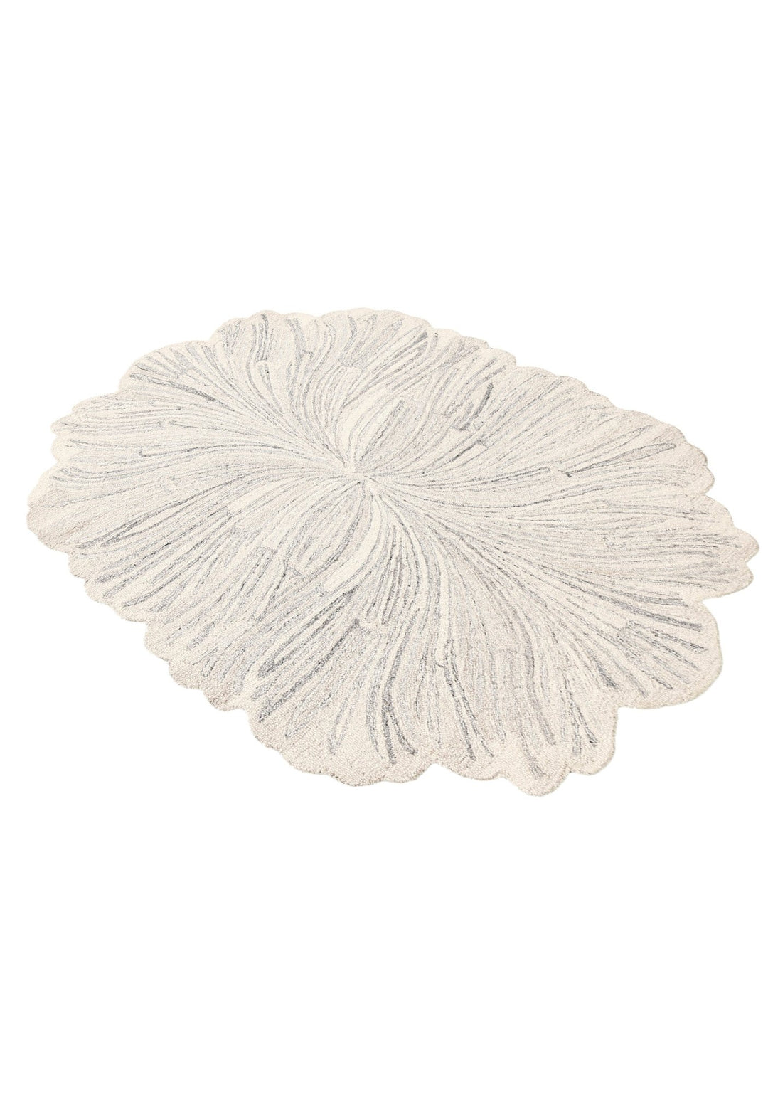 Snow Bloom Beige Hand Tufted 5x7 Wool Area Rug - The Rug Decor