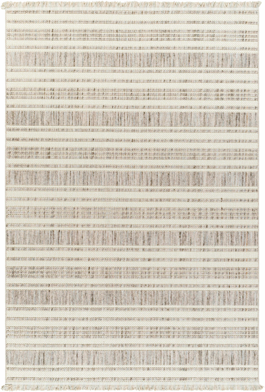 Avari Beige Modern Stripe Pattern Area Rug
