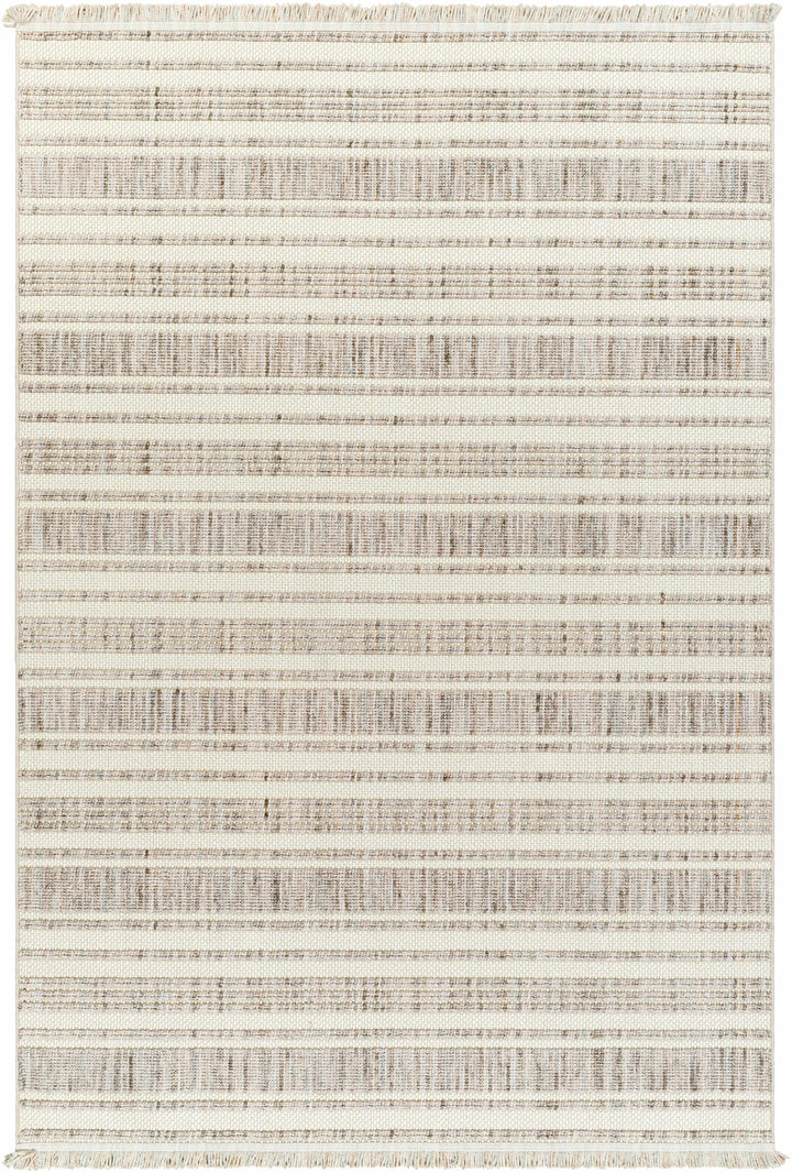 Avari Beige Modern Stripe Pattern Area Rug
