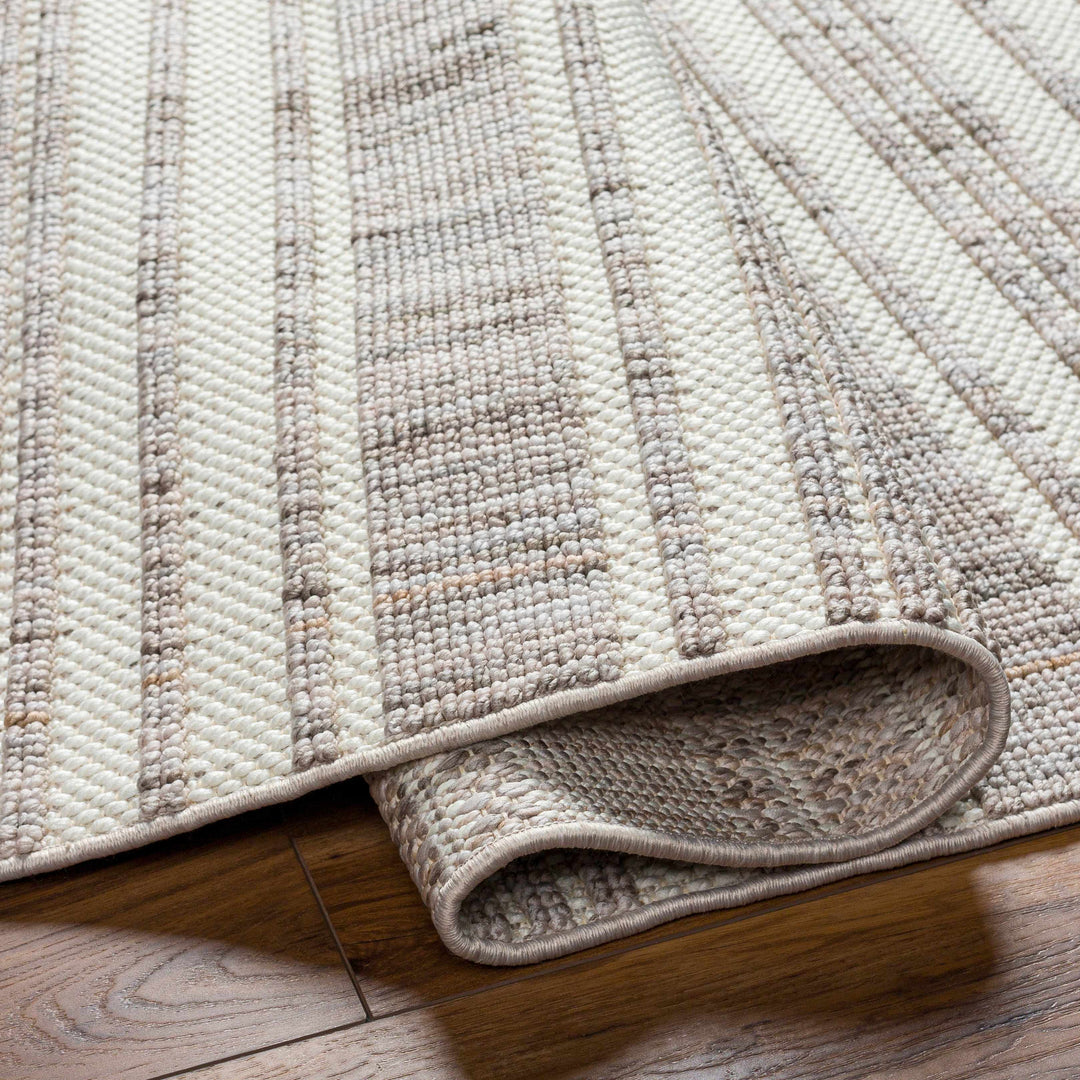 Avari Beige Modern Stripe Pattern Area Rug