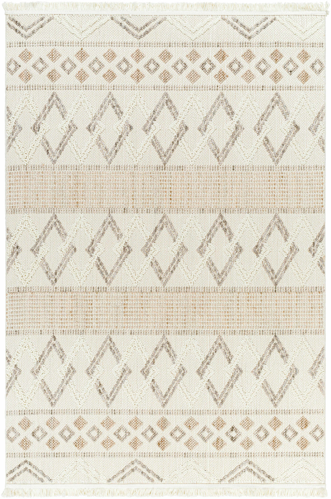 Faruq Modern Tribal Design Beige Area Rug