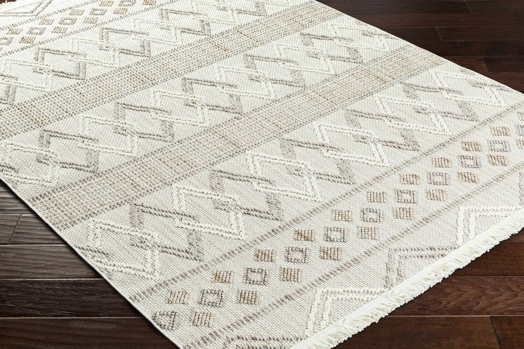 Faruq Modern Tribal Design Beige Area Rug