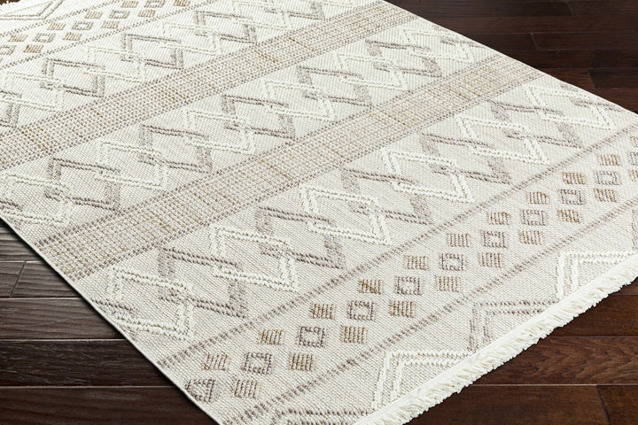 Faruq Modern Tribal Design Beige Area Rug