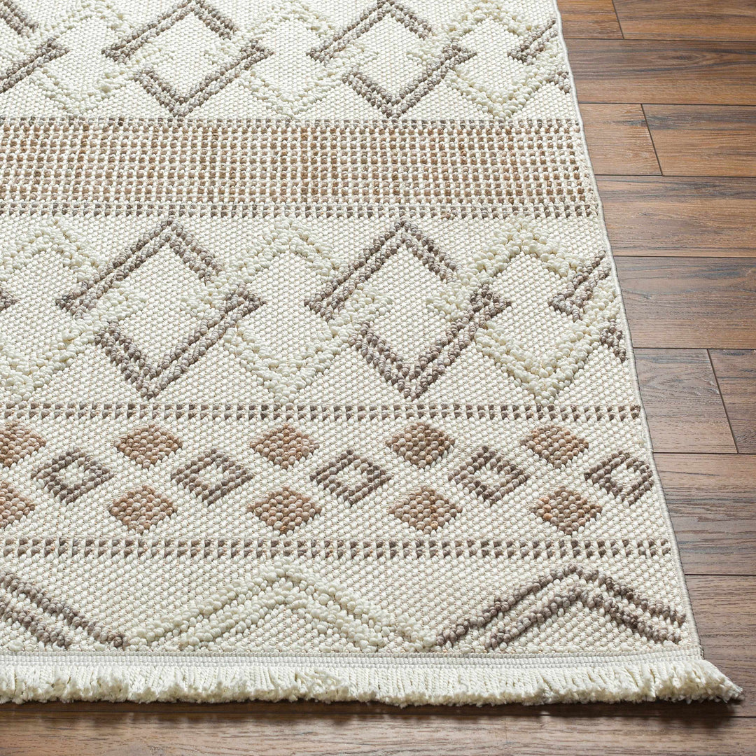 Faruq Modern Tribal Design Beige Area Rug