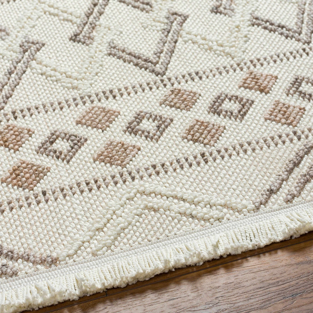 Faruq Modern Tribal Design Beige Area Rug