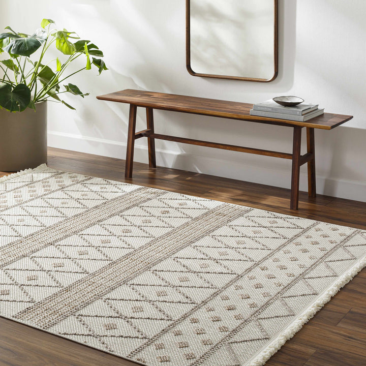 Finch Modern Geometric Design Beige Area Rug