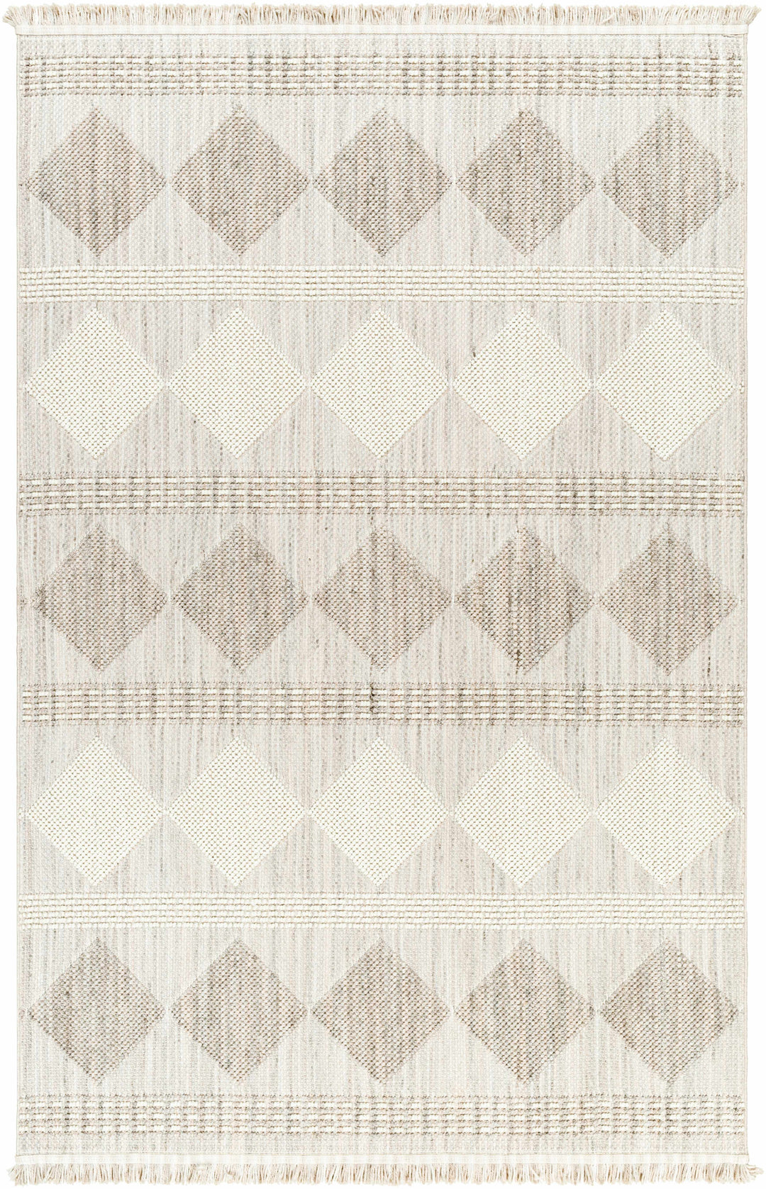 Igone Bohemian Style Beige And Gray Area Rug