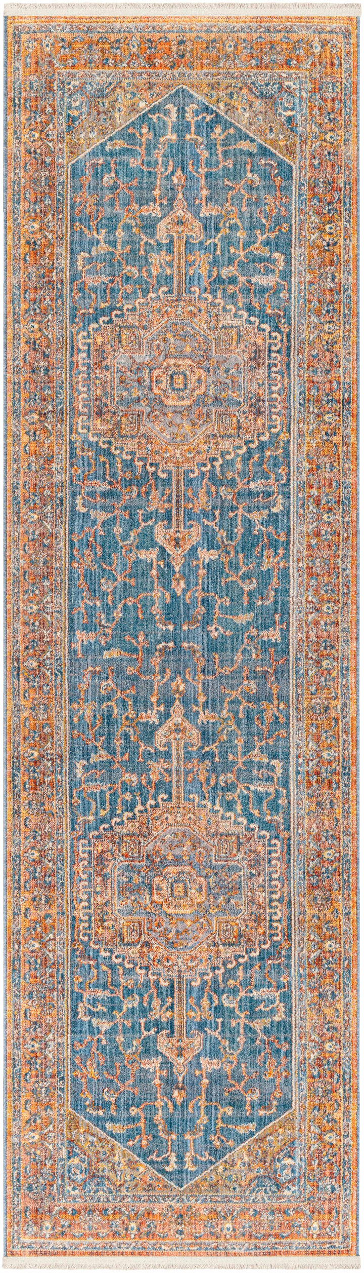 Solana Traditional Style Blue And Rust Area Rug